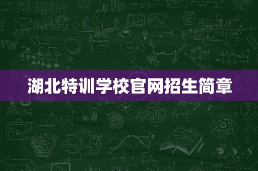 湖北特训学校官网招生简章 计算机维修与维护服务专业